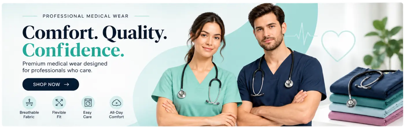 Vêtements professionnels, orthèses et consommables cliniques. Prix affichés en DA, paiement à la livraison, commande en ligne en quelques minutes.
